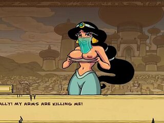Дикое приключение принцессы Жасмин в области анального секса в золотом издании Princess Trainer