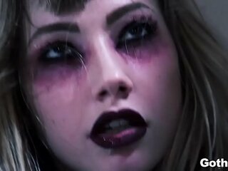 Ivy Wolfe, a wild Goth teen with natural tits, goes crazy in this video