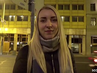 Amaris, mladá německá teen, konkurzy na sexuální setkání s public agent