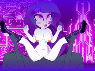High-definition cyberpunk animation featuring Equestria Girls characters