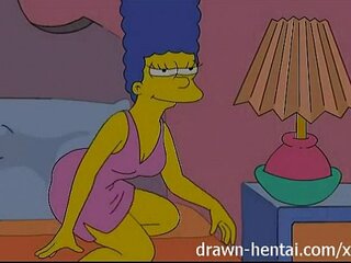 Tecknad Lesbisk Fantasi med Lois Griffin och Marge Simpson