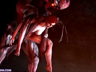 Compilação de sexo intenso com monstros em forma de anime